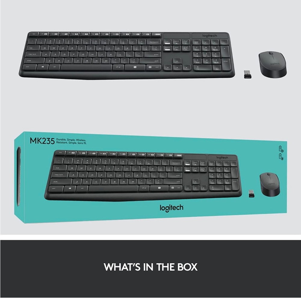 New Logitech MK235 keyboard mouse wireless Gift brother sister girl boy work